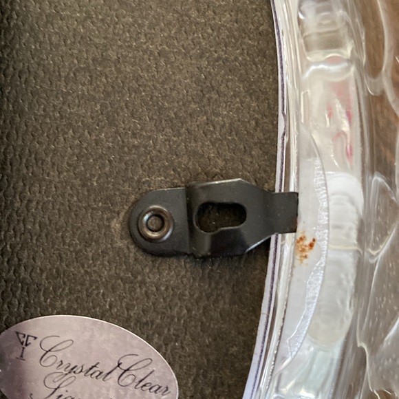 VTG OVAL CLEAR CRYSTAL 5x7 PHOTO FRAME WITH EMBOSSED FROSTED LEAVES - Picture 6 of 7